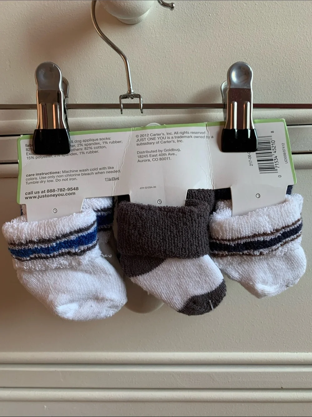 Carter's Baby Sock Booties Set - Navy, Brown, White